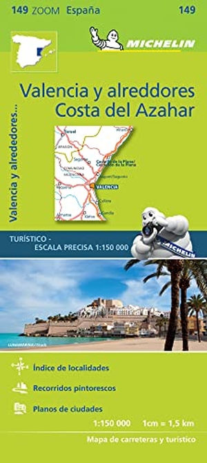 Michelin (Hrsg.). Valencia C.D. Azahar - Zoom Map 149. 1 : 150 000 - Map. Michelin Editions, 2017.