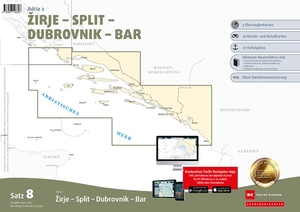 Sportbootkarten Satz 8: Adria 2 (Ausgabe 2023/2024) - Zirje - Split - Dubrovnik - Bar. Delius Klasing Vlg GmbH, 2023.