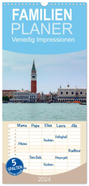 Familienplaner 2024 - Venedig Impressionen mit 5 Spalten (Wandkalender, 21 x 45 cm) CALVENDO