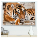 Tiger, Löwe und Co. (hochwertiger Premium Wandkalender 2024 DIN A2 quer), Kunstdruck in Hochglanz