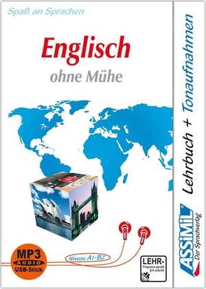 Assimil Gmbh (Hrsg.). ASSiMiL Englisch ohne Mühe -  MP3-Sprachkurs mit USB-Stick - Niveau A1-B2 - Selbstlernkurs für Deutschsprechende, Lehrbuch + MP3-Audiodateien  auf USB-Stick. Assimil-Verlag GmbH, 2026.