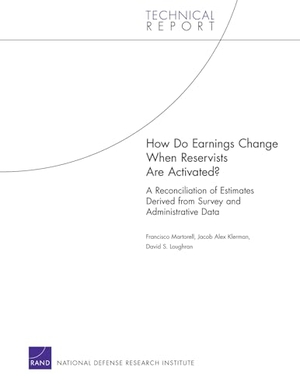 Martorell, Francisco / Klerman, Jacob Alex et al. How Do Earnings Change When Reservists Are Activated? a Reconciliation of Estimates Derived from Survey and Administrative Data. RAND Corporation, 2008.