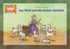 Grimm, Brüder. Der Wolf und die sieben Geißlein / Kamishibai Bildkarten - 8 Bildkarten für das Erzähltheater. Hase und Igel Verlag GmbH, 2024.