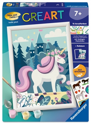 CreArt, Malen nach Zahlen Kinder - Einhorn Aurora - Mit Pferdestickern!. Ravensburger Spieleverlag, 2026.