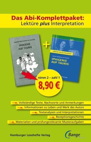 Goethe, Johann Wolfgang von. Iphigenie auf Tauris - Das Abi-Komplettpaket: Lektüre plus Interpretation. - Königs Erläuterung mit kostenlosem Hamburger Leseheft. Hamburger Lesehefte, 2012.