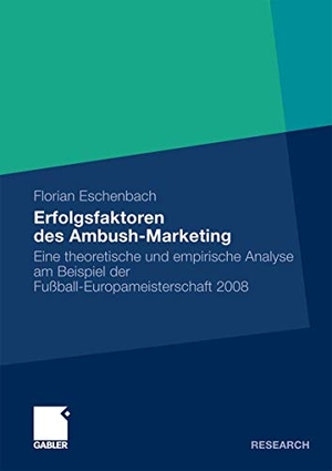 Eschenbach, Florian. Erfolgsfaktoren des Ambush-Marketing - Eine theoretische und empirische Analyse am Beispiel der Fußball-Europameisterschaft 2008. Gabler Verlag, 2011.
