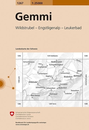 Bundesamt für Landestopografie swisstopo (Hrsg.). 1267 Gemmi - Wildstrubel - Engstligenalp - Leukerbad. Bundesamt für Landestopog, 2025.