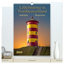 Norddeutsche Leuchttürme - maritime Wegweiser (hochwertiger Premium Wandkalender 2024 DIN A2 hoch), Kunstdruck in Hochglanz