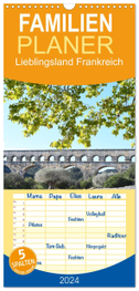 Familienplaner 2024 - Lieblingsland Frankreich mit 5 Spalten (Wandkalender, 21 x 45 cm) CALVENDO