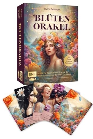 Gettinger, Elvira. Orakel-Kartenset: Blütenorakel | Nutze die faszinierende Energie der Blumen und spüre die Kraft der Natur - 52 florale Botschaften mit Begleitbuch: Spirituelle Weisheiten, Astrologie und Tarot. Edition Michael Fischer, 2025.