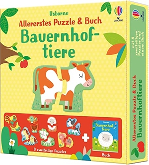 Oldham, Matthew. Allererstes Puzzle & Buch: Bauernhoftiere - acht 2-teilige Puzzles plus Bilderbuch. Usborne Verlag, 2021.