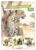 Schöne Aquarelle. Darstellungen von Afrikas Wildtieren (Tischkalender 2025 DIN A5 hoch), CALVENDO Monatskalender
