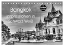 Bangkok Impressionen in Schwarz Weiß (Tischkalender 2025 DIN A5 quer), CALVENDO Monatskalender