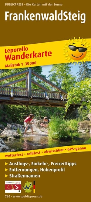 Frankenwaldsteig Wanderkarte - Mit Ausflugszielen, Einkehr- & Freizeittipps, wetterfest, reißfest, abwischbar, GPS-genau. Publicpress, 2015.