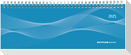 Tisch-Querkalender Profi blau 2025 - Büro-Planer 29,7x10,5 cm - Tisch-Kalender - 1 Woche 2 Seiten - Ringbindung - Zettler