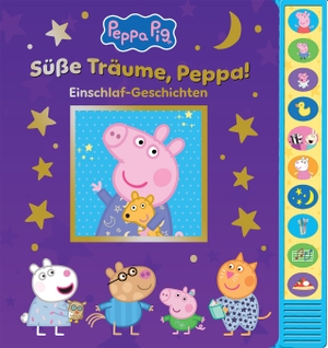Phoenix International Publications Germany GmbH (Hrsg.). Peppa Pig - Süße Träume, Peppa! Einschlaf-Geschichten - Pappbilderbuch zum Vorlesen - Soundbuch mit 10 Geräuschen - Peppa Wutz. Phoenix Int Publications, 2026.