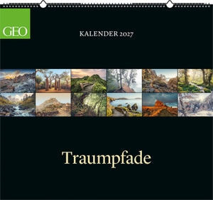 Gruner+Jahr GmbH (Hrsg.). GEO Klassiker: Traumpfade 2027 - Wandkalender 66x55 cm mit 12 Naturfotografien, deutschem Kalendarium und Spiralbindung. Neumann Verlage GmbH & Co, 2026.