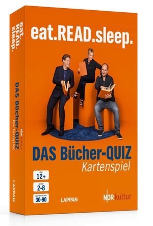 Lappan Verlag (Hrsg.). eat.READ.sleep - Das Bücher-Quiz - Kartenspiel  | Quizfragen für Erwachsene rund um Bücher und Literatur | ab 2 Spielern. Lappan Verlag, 2026.