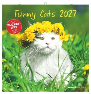 Neumann Verlage GmbH & Co KG (Hrsg.). Funny Cats 2027 - Wandkalender 30x30 cm (30x60 cm geöffnet) mit Notizkalendarium, 12 lustigen Katzenfotos und Bucket-List. Neumann Verlage GmbH & Co, 2026.