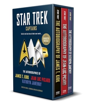 Goodman, David A. / Una Mccormack. Star Trek Captains - The Autobiographies - Boxed set with slipcase and character portrait art of Kirk, Picard and Janeway a utobiographies. Titan Books Ltd, 2022.