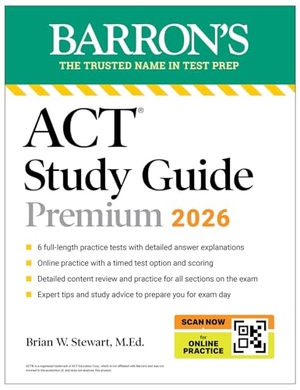 Stewart, Brian. ACT Study Guide Premium, 2026: 6 Practice Tests + Comprehensive Review + Online Practice for the New Enhanced ACT. Kaplan Publishing, 2026.