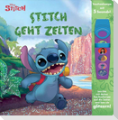 Disney Stitch - Stitch geht zelten - Interaktives Taschenlampen-Soundbuch mit 5 Geräuschen und Glitzerseiten