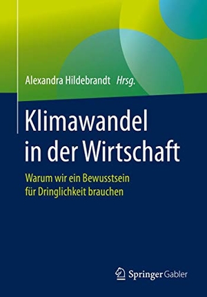 Hildebrandt, Alexandra (Hrsg.). Klimawandel in der Wirtschaft - Warum wir ein Bewusstsein für Dringlichkeit brauchen. Springer Berlin Heidelberg, 2020.