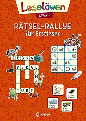 Leselöwen Rätsel-Rallye für Erstleser - 1. Klasse (Orange) - Rätselbuch zum Lesenlernen für Kinder ab 6 Jahre. Loewe Verlag GmbH, 2021.