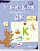 Sticker-Rätsel für Kindergarten-Kids. Erste Buchstaben