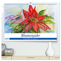 Blumenjahr - Bunte Blüten in Aquarell (hochwertiger Premium Wandkalender 2024 DIN A2 quer), Kunstdruck in Hochglanz