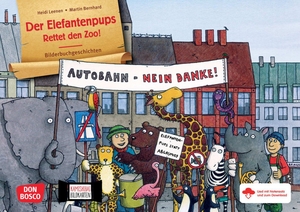 Leenen, Heidi. Der Elefantenpups. Rettet den Zoo! Kamishibai Bildkartenset - Kamishibai Bildkartenset. Entdecken - Erzählen - Begreifen: Bilderbuchgeschichten. Lustige Tiergeschichte mit Musik über sozialen Zusammenhalt. Don Bosco Medien GmbH, 2023.