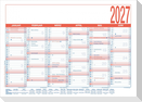 Arbeitstagekalender kaschiert A4 2027
