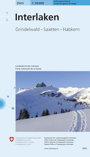 Bundesamt für Landestopografie swisstopo (Hrsg.). 254S Interlaken Schneesportkarte - Grindelwald - Saxeten - Habkern. Bundesamt für Landestopog, 2025.