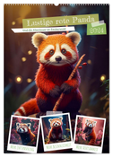 Lustige rote Panda (Wandkalender 2024 DIN A2 hoch), CALVENDO Monatskalender
