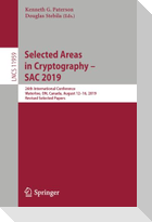 Selected Areas in Cryptography ¿ SAC 2019