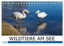 WILDTIERE AM SEE (Tischkalender 2024 DIN A5 quer), CALVENDO Monatskalender