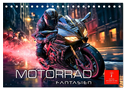 Motorrad Fantasien (Tischkalender 2024 DIN A5 quer), CALVENDO Monatskalender