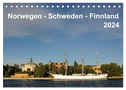 Norwegen - Schweden - Finnland (Tischkalender 2024 DIN A5 quer), CALVENDO Monatskalender