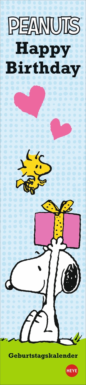 Peanuts Geburtstagskalender Langplaner - Snoopy, Charlie Brown und Co. in einem ewigen Kalender mit Kultcharakter. Länglicher Kalender für alle Ehrentage Ihrer Lieben. Heye, 2024.