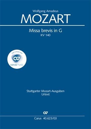 Mozart, Wolfgang Amadeus. Missa brevis in G (Klavierauszug) - KV 140 (235d), 1773 (?). Carus-Verlag Stuttgart, 2000.