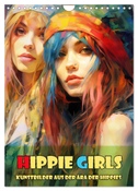 Hippie Girls Kunstbilder aus der Ära der Hippies (Wandkalender 2025 DIN A4 hoch), CALVENDO Monatskalender