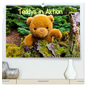 Teddys in Aktion (hochwertiger Premium Wandkalender 2024 DIN A2 quer), Kunstdruck in Hochglanz