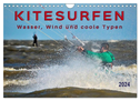 Kitesurfen - Wasser, Wind und coole Typen (Wandkalender 2024 DIN A4 quer), CALVENDO Monatskalender