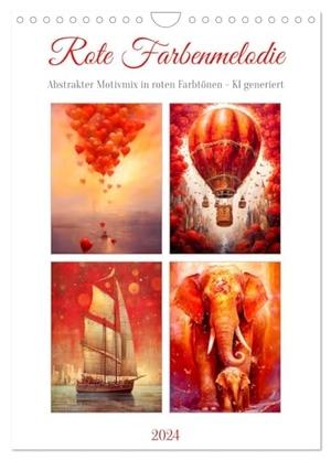 Illgen, Cathrin. Rote Farbenmelodie (Wandkalender 2024 DIN A4 hoch), CALVENDO Monatskalender - Abstrakter Motivmix in roten Farbtönen - KI generiert. Calvendo, 2023.