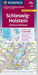 KOMPASS Großraum-Radtourenkarte 3701 Schleswig-Holstein, Hamburg, Ostfriesland 1:125.000