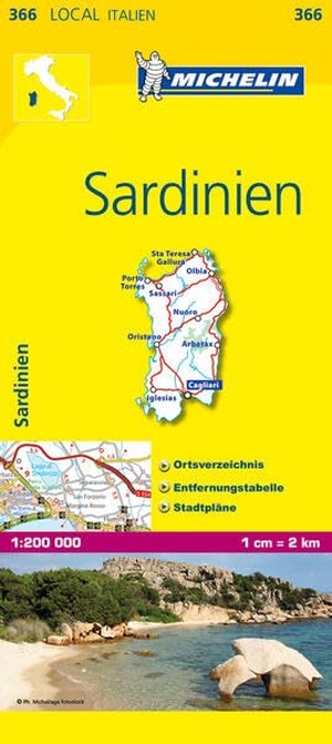 Michelin Lokalkarte Sardinien 1 : 200 000 - Ortsverzeichnis, Entfernungstabelle, Stadtpläne. Michelin Editions, 2024.