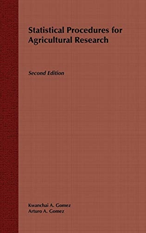 Gomez. Statistical Procedures Agricuture 2e C. John Wiley & Sons, 1984.