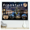Frankfurt city view (hochwertiger Premium Wandkalender 2025 DIN A2 quer), Kunstdruck in Hochglanz
