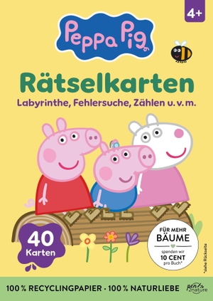Peppa Pig Rätselkarten: Labyrinthe, Fehlersuche, Zählen u. v. m. - 40 knifflige Rätselkarten mit Lösungen auf den Rückseiten für Kinder ab 4 Jahren. Naumann & Göbel Verlagsg., 2026.