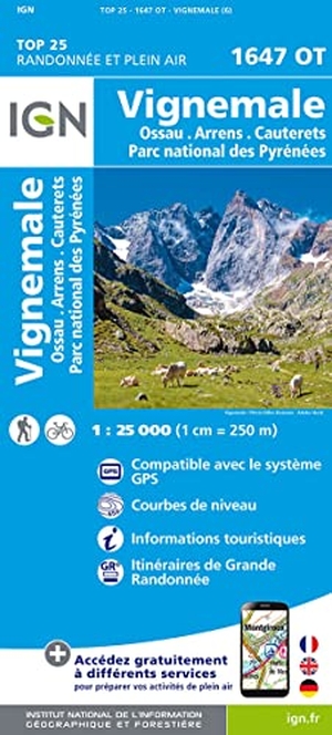 Vignemale Ossau Cautetrets 1:25 000. IGN Frankreich, 2022.